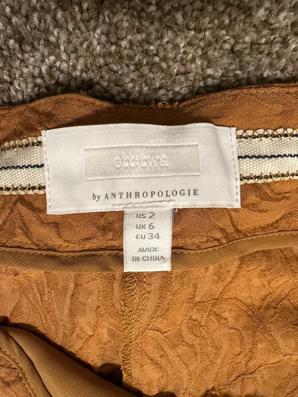 Anthropologie ett:twa Aubade Jacquard Tapered Tie-Waist Pants - Size 2 - Picture 6 of 12